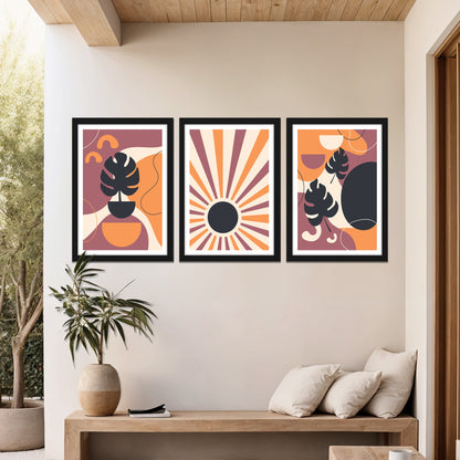 Retro Sunshine Trio Wall Frame Set
