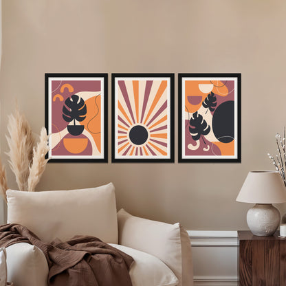 Retro Sunshine Trio Wall Frame Set