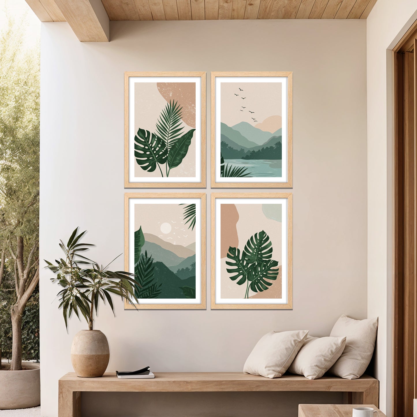 Botanical Mountain Wall Frame Set