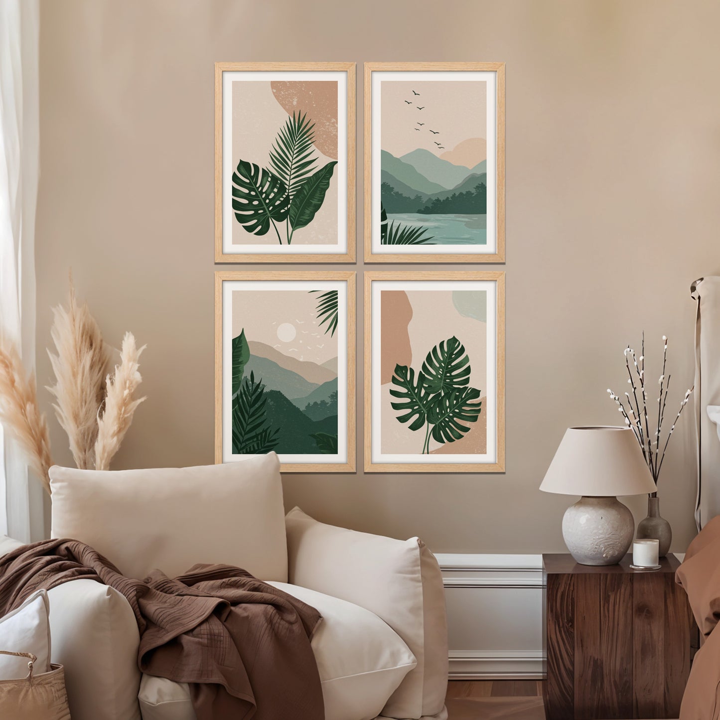 Botanical Mountain Wall Frame Set
