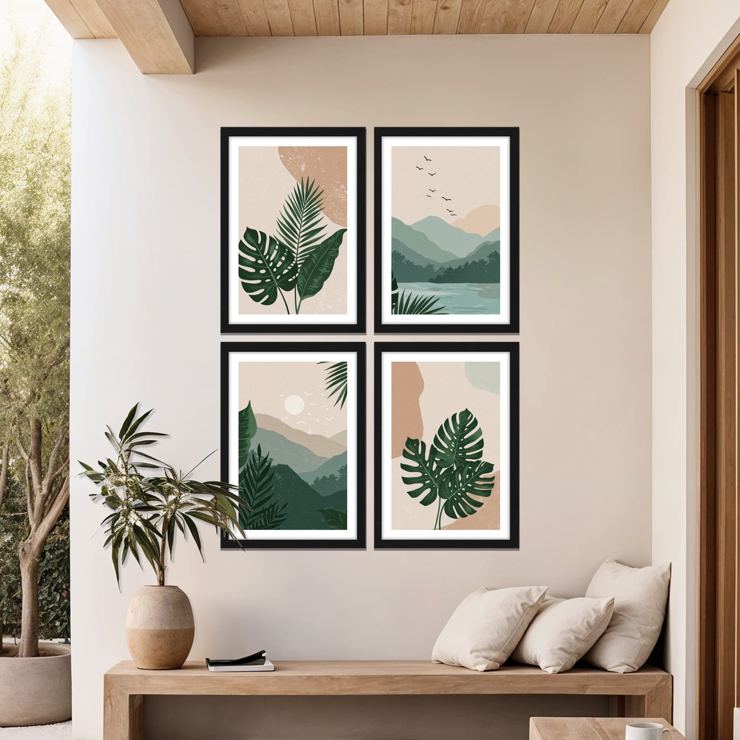 Botanical Mountain Wall Frame Set