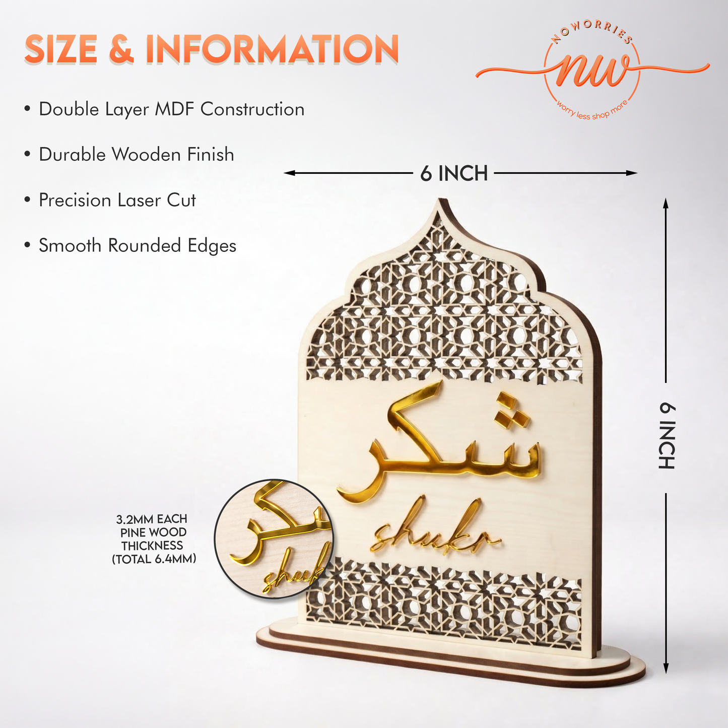 Shukr Islamic Quote Table Stand