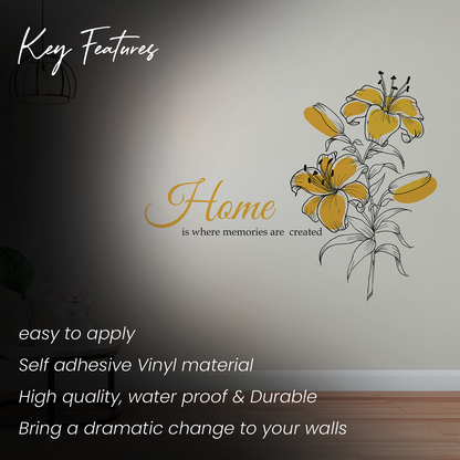 Yellow Lily Floral Wall Sticker