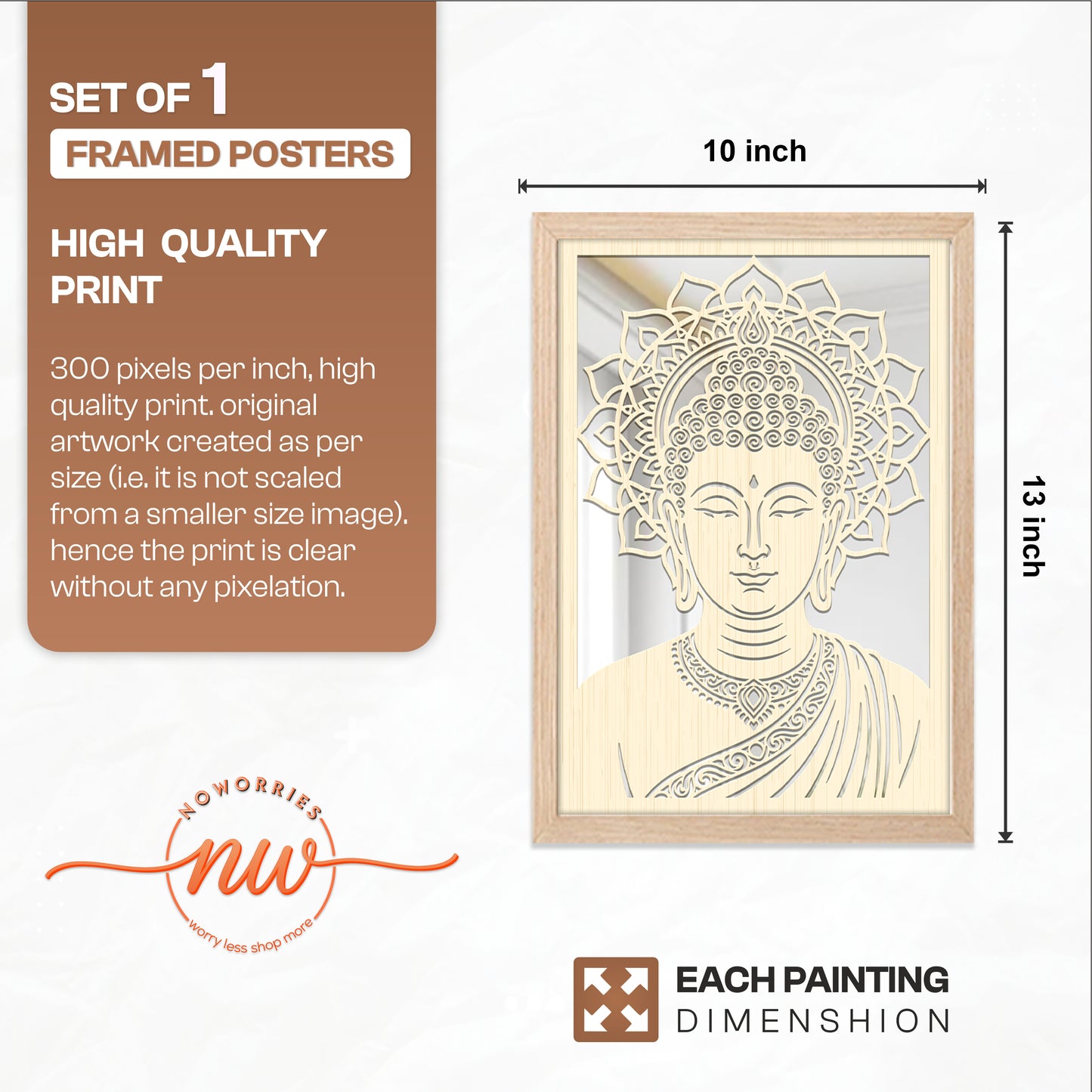 Buddha Pinewood Laser Wall Art