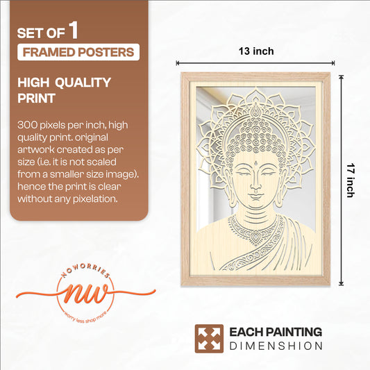 Buddha Pinewood Laser Wall Art
