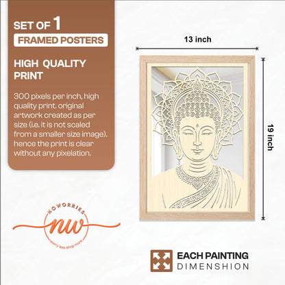 Buddha Pinewood Laser Wall Art