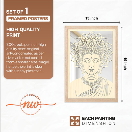 Buddha Pinewood Laser Wall Art