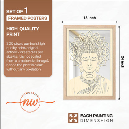 Buddha Pinewood Laser Wall Art