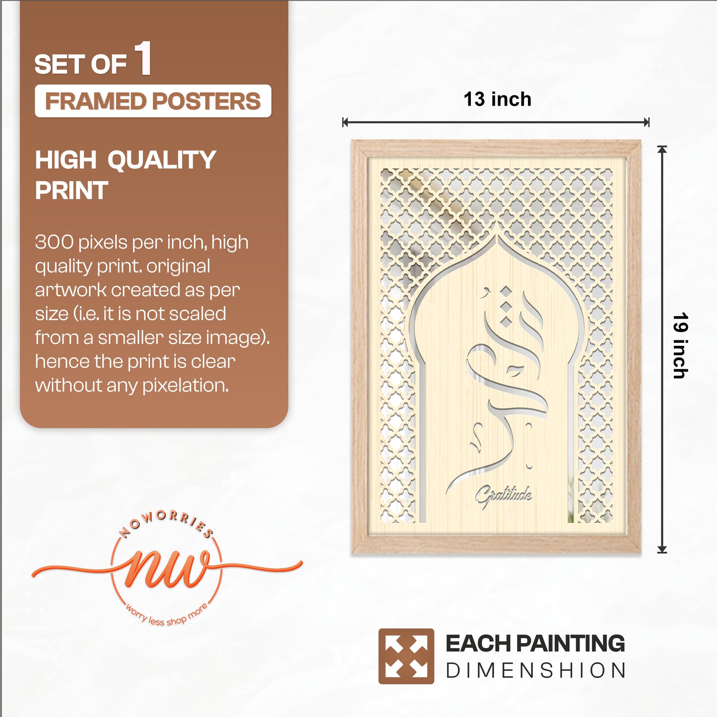 Shukr Gratitude Islamic Wall Art