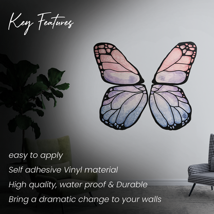 Watercolor Pink & Purple Butterfly Wall Sticker