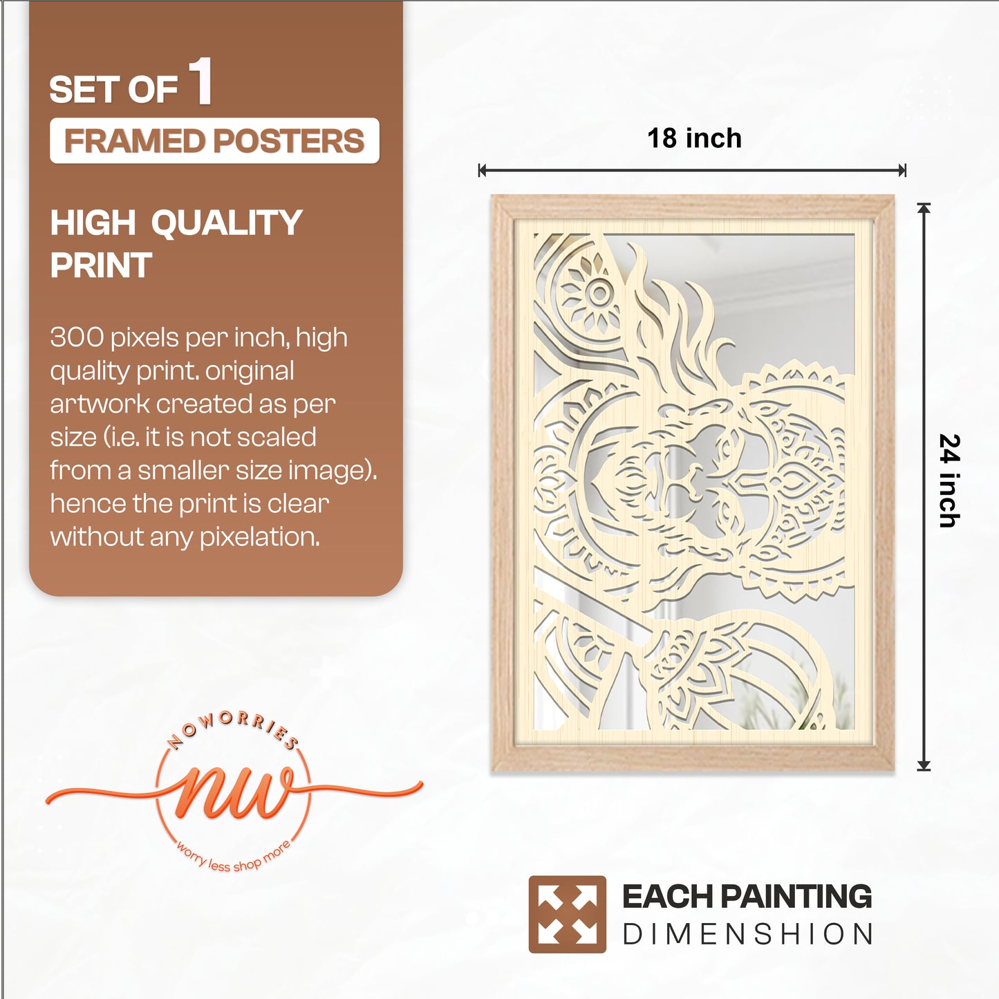 Hanuman Ji Pinewood Laser Wall Art