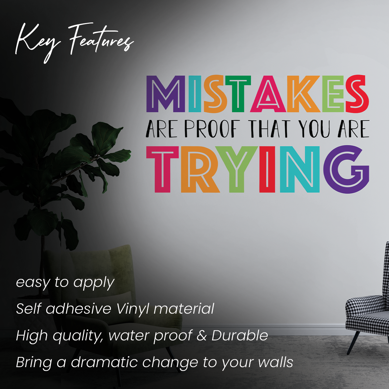 Colorful Mistakes Are Proof Wall Sticker