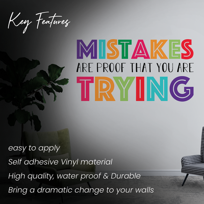 Colorful Mistakes Are Proof Wall Sticker