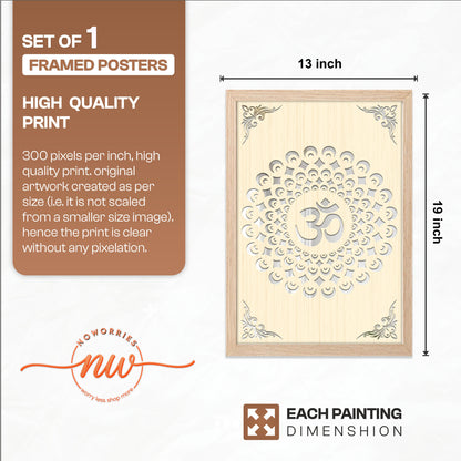 Om Mandala Pinewood Laser Wall Art