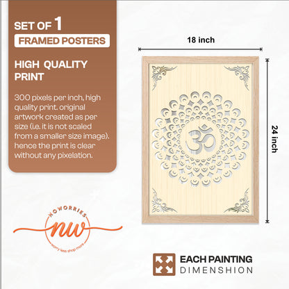 Om Mandala Pinewood Laser Wall Art