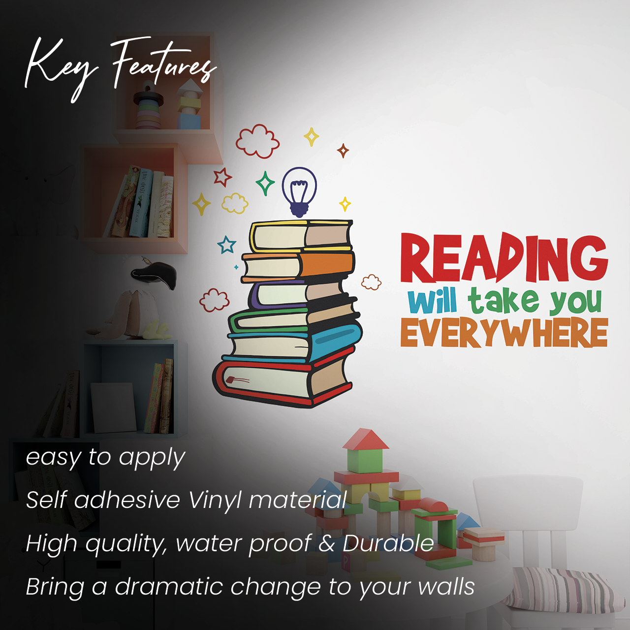 Reading Quote Kids Wall Sticker