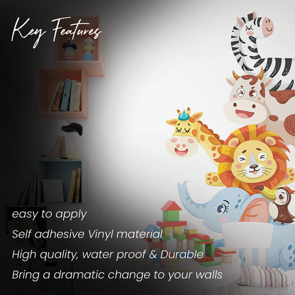 Cute Animal Door Wall Sticker