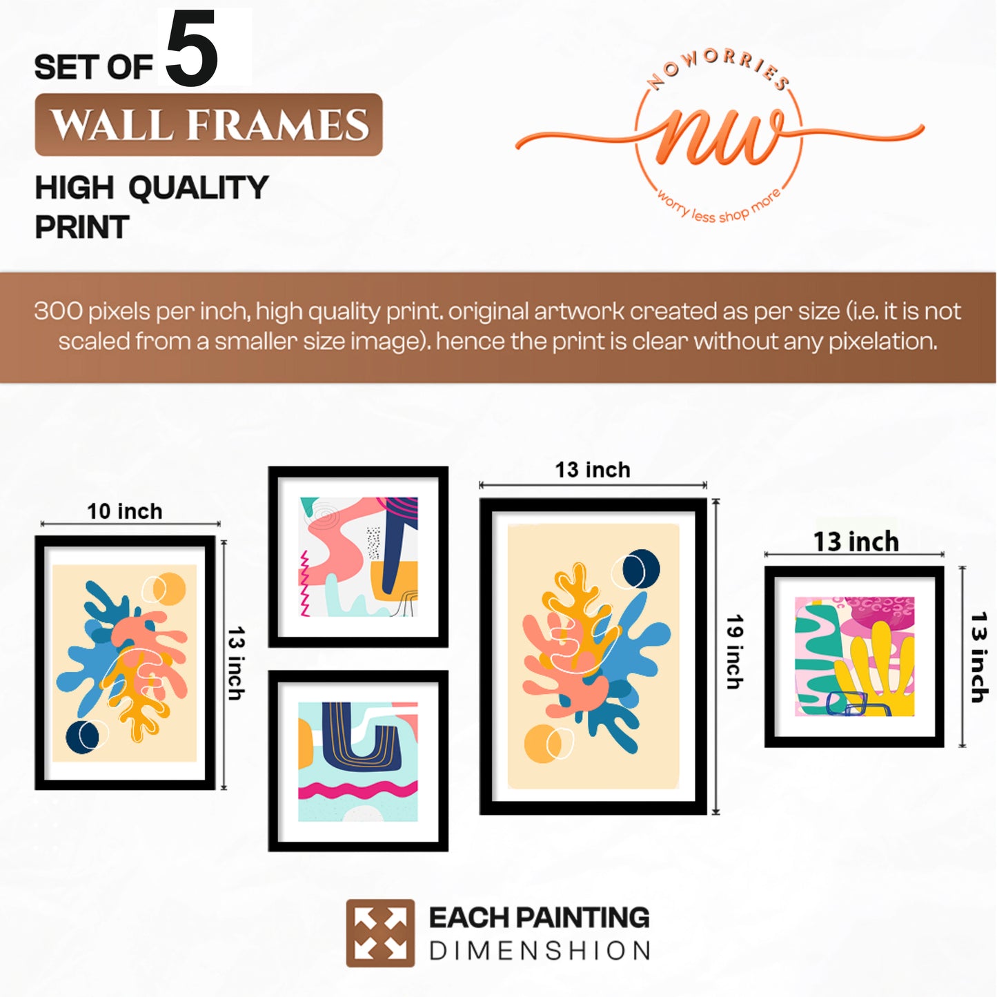 Artistic Wall Frame Set of 5