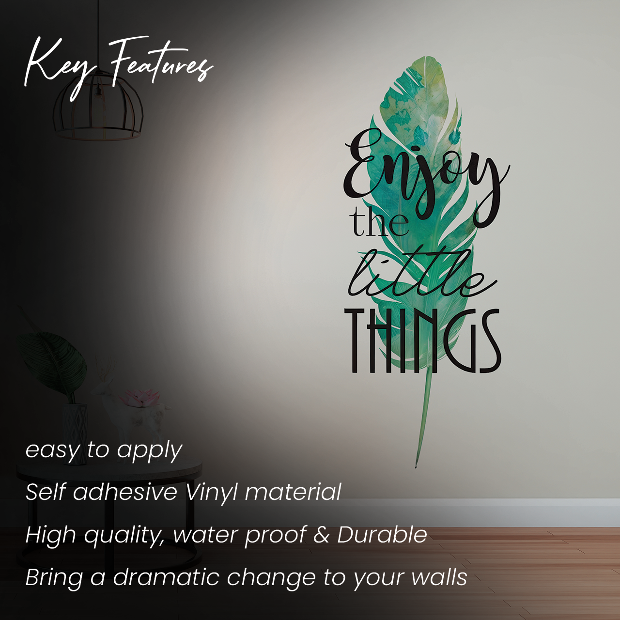 Enjoy Little Things Feather Wall Sticker