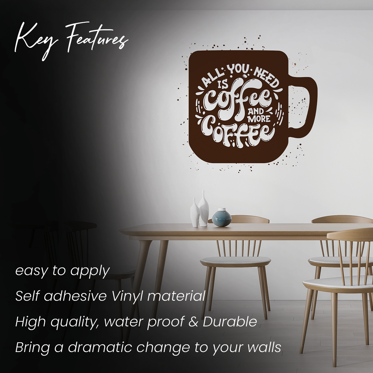 All You Need Is Coffee Kitchen/Cafe Wall Sticker