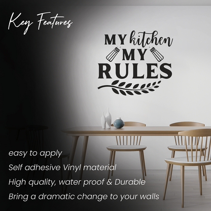 My Kitchen My Rules Funny Quote Wall Sticker