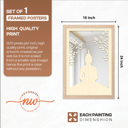 Buddha Meditation Pinewood Wall Art