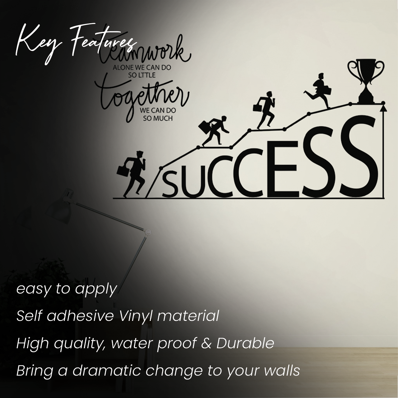Teamwork to Success Motivational Office Wall Sticker