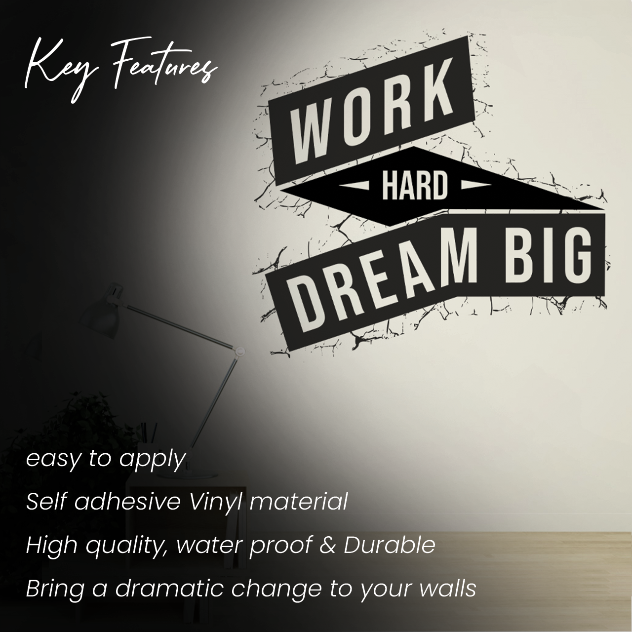 Work Hard Dream Big Wall Sticker
