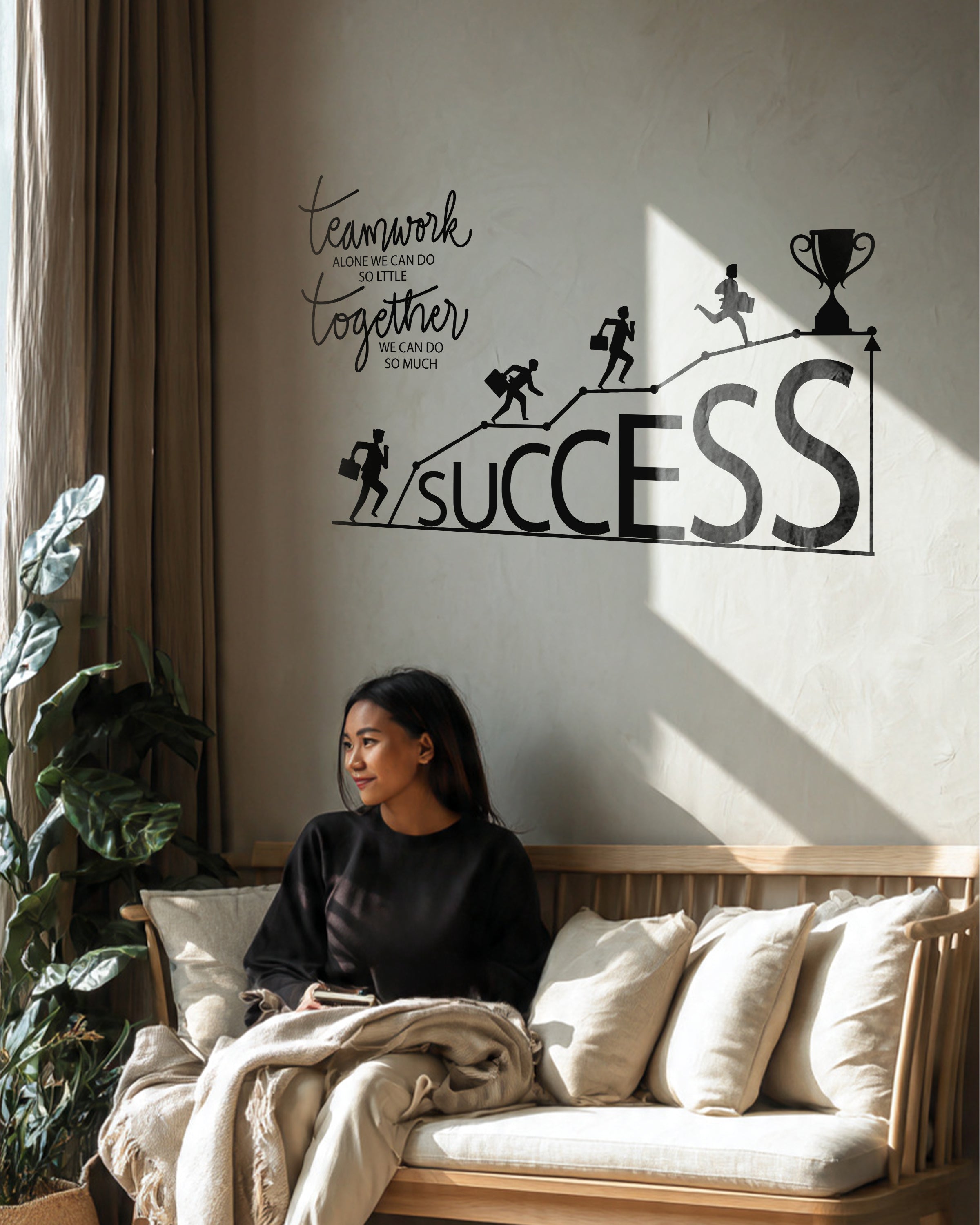 Teamwork to Success Motivational Office Wall Sticker