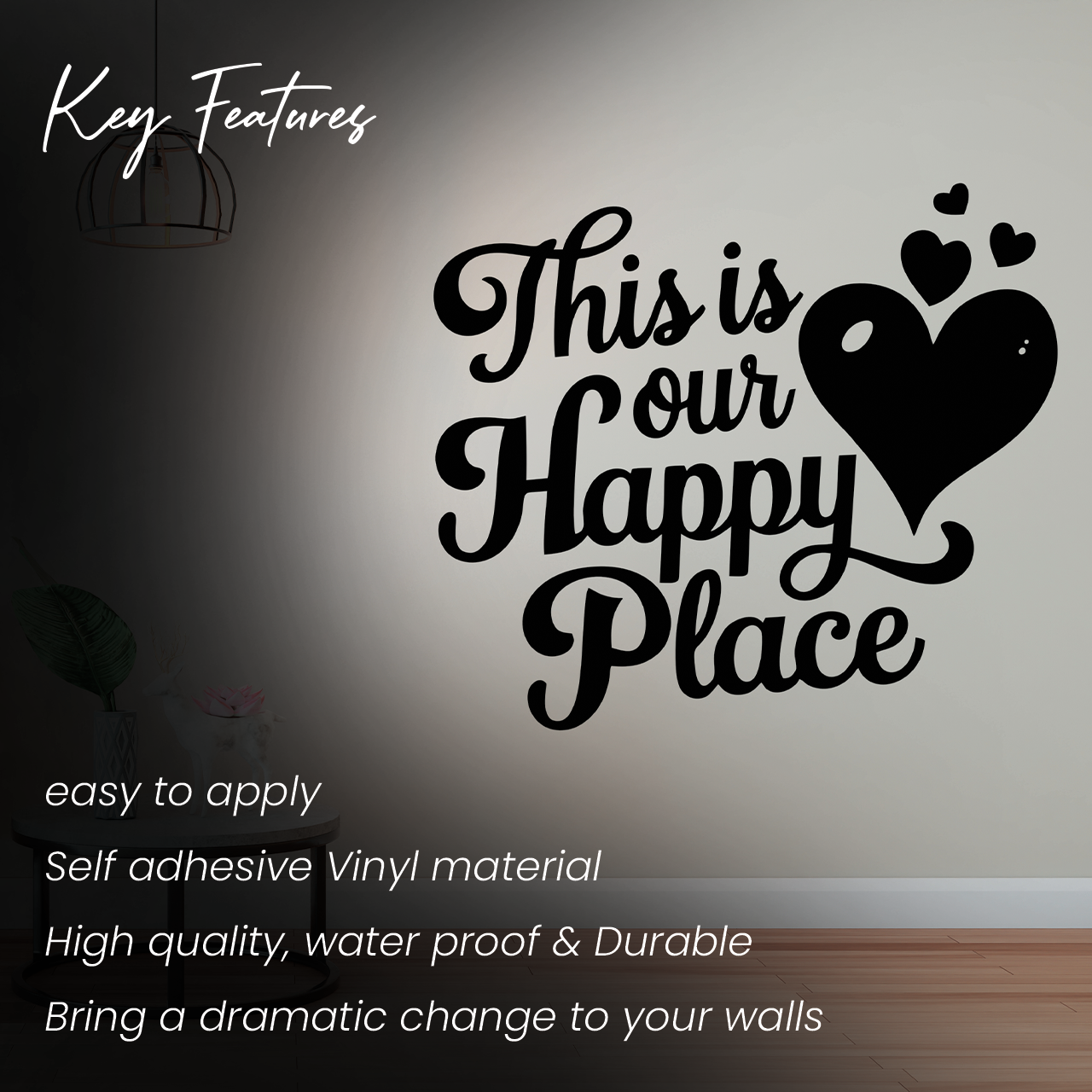 Happy Place Quote Wall Sticker