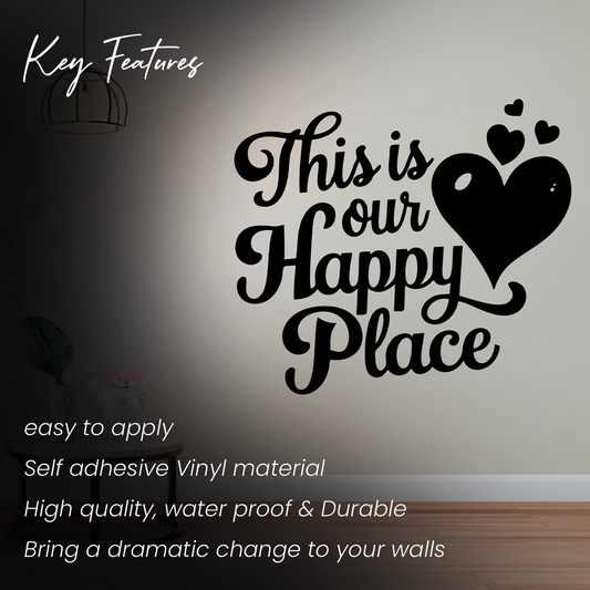 Happy Place Quote Wall Sticker