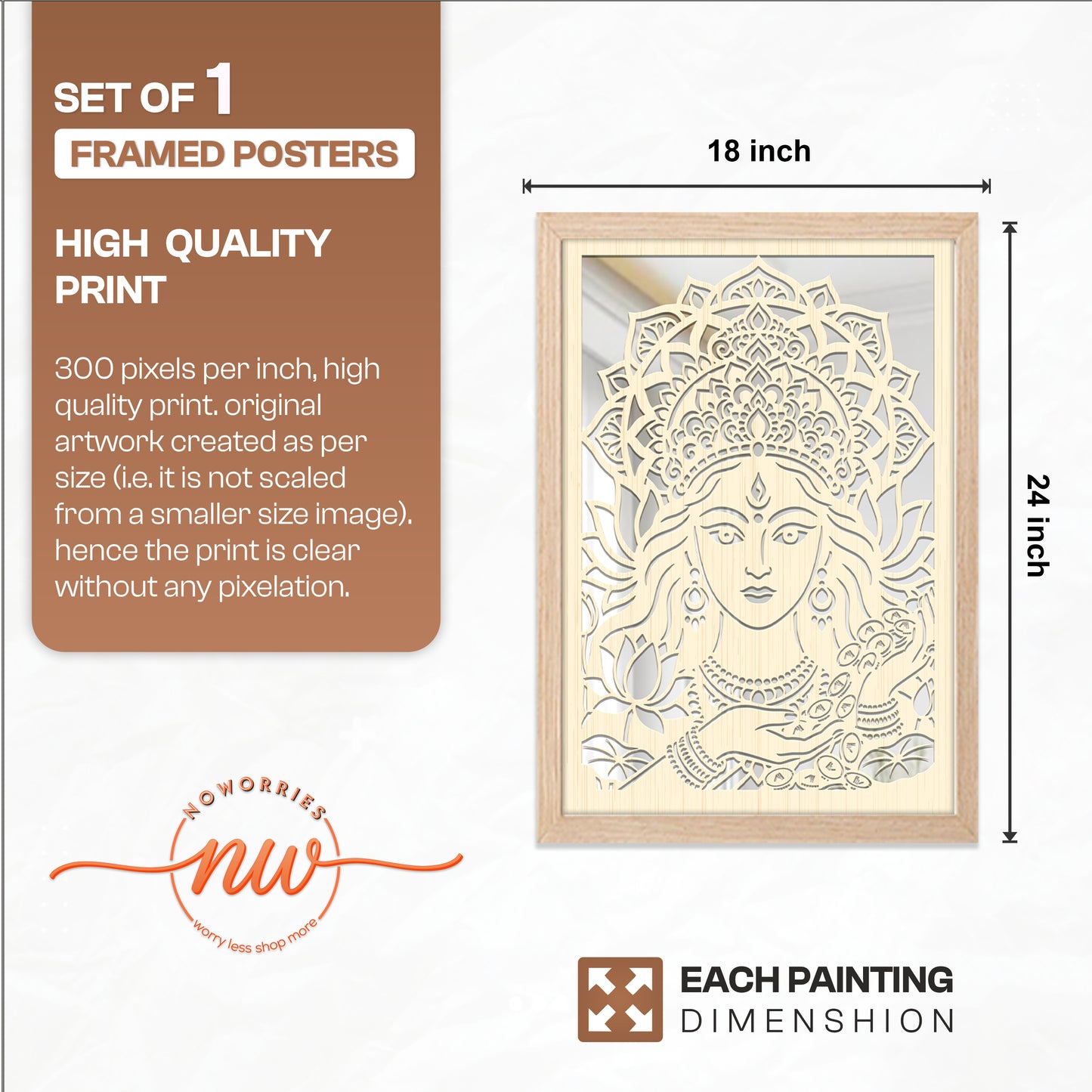 Goddess Lakshmi Pinewood Lasser Art