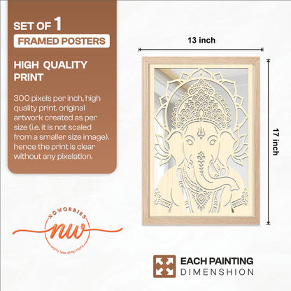 Lord Ganesha Pinewood Laser Wall Art