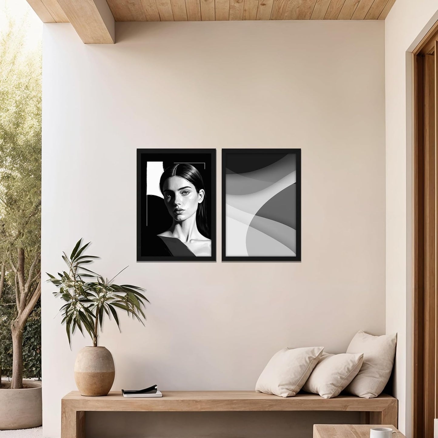 Monochrome Muse – Modern B&W Art Frame Set