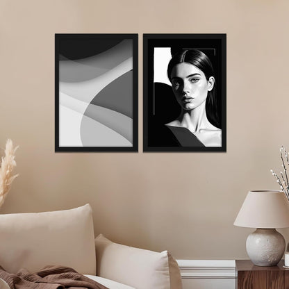 Monochrome Muse – Modern B&W Art Frame Set