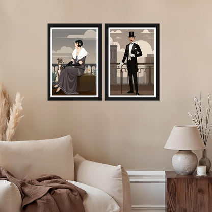 Vintage Romance – Classic Retro Couple Wall Art Set