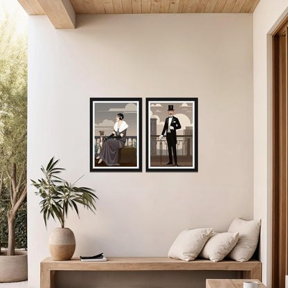 Vintage Romance – Classic Retro Couple Wall Art Set