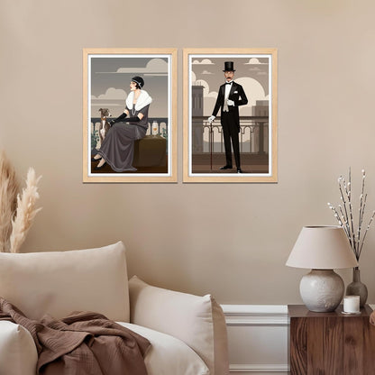 Vintage Romance – Classic Retro Couple Wall Art Set