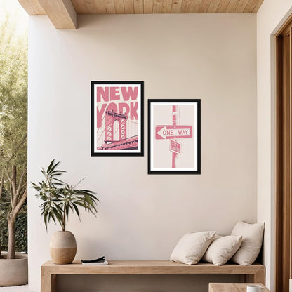 Pink Cityscape – New York Wall Art Set