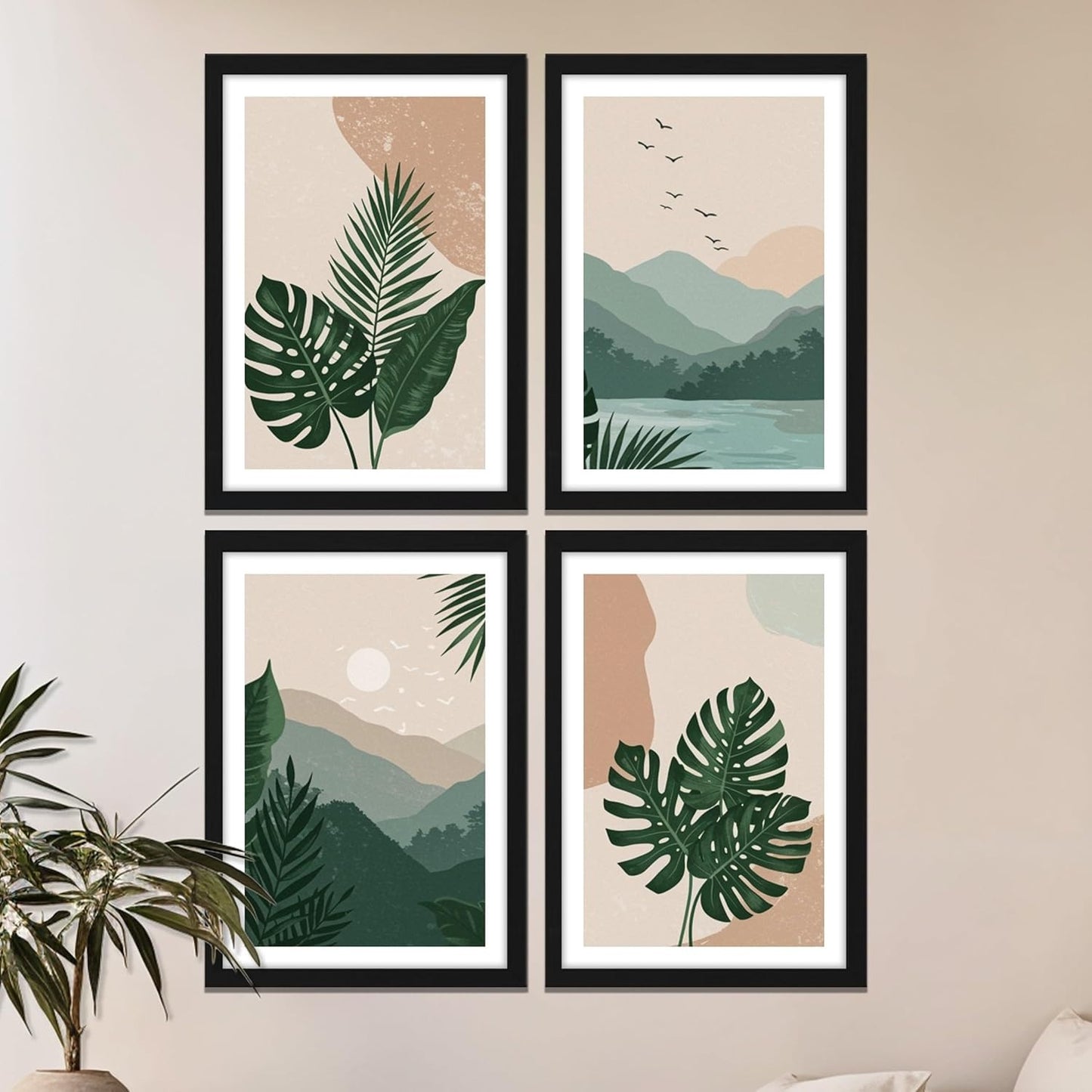 Botanical Mountain Wall Frame Set