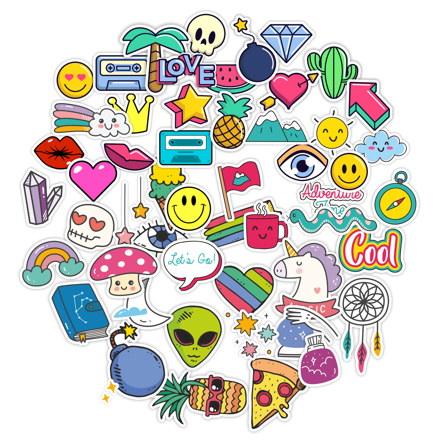Upbeat Retro Motivational Sticker Pack