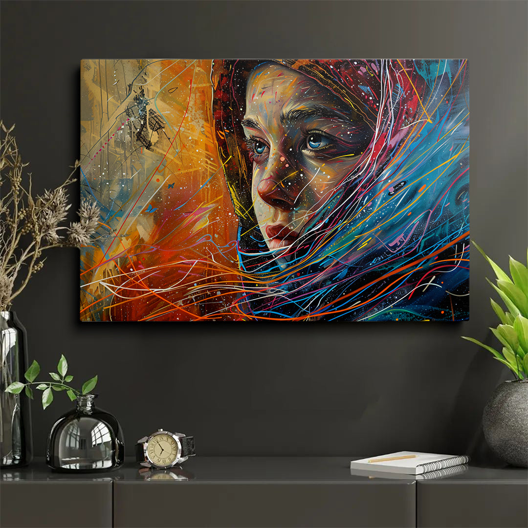 Abstract Woman Portrait Art Wall Canvas