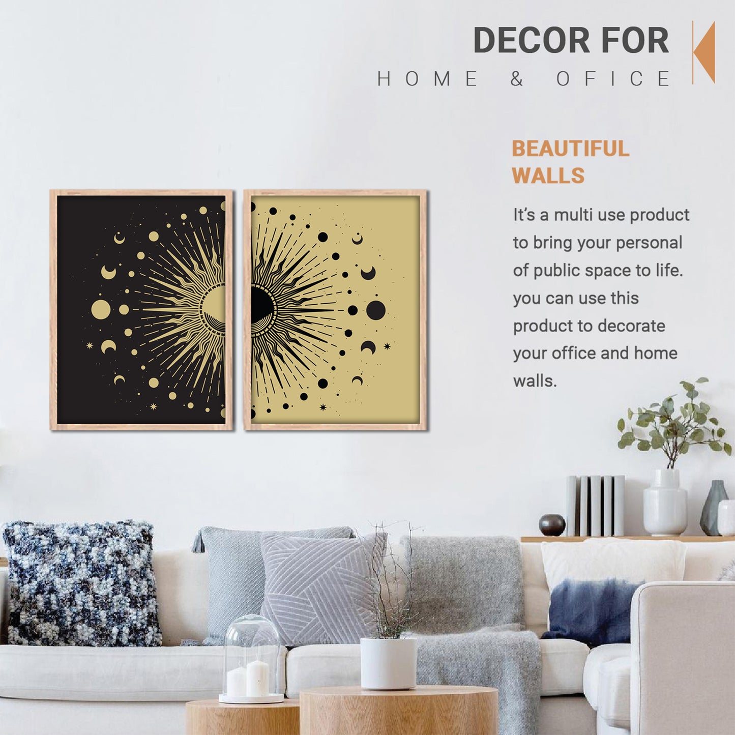 Inverted Color Celestial Burst Wall Frame