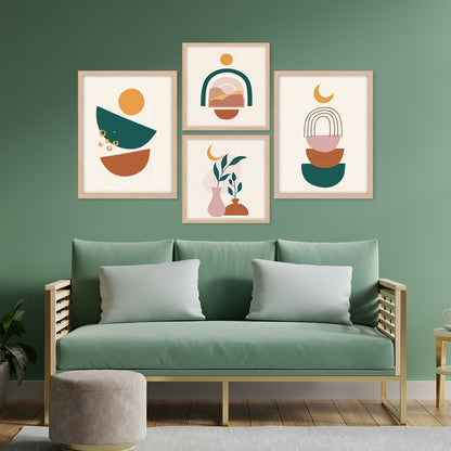 Boho Abstract Wall Art Set