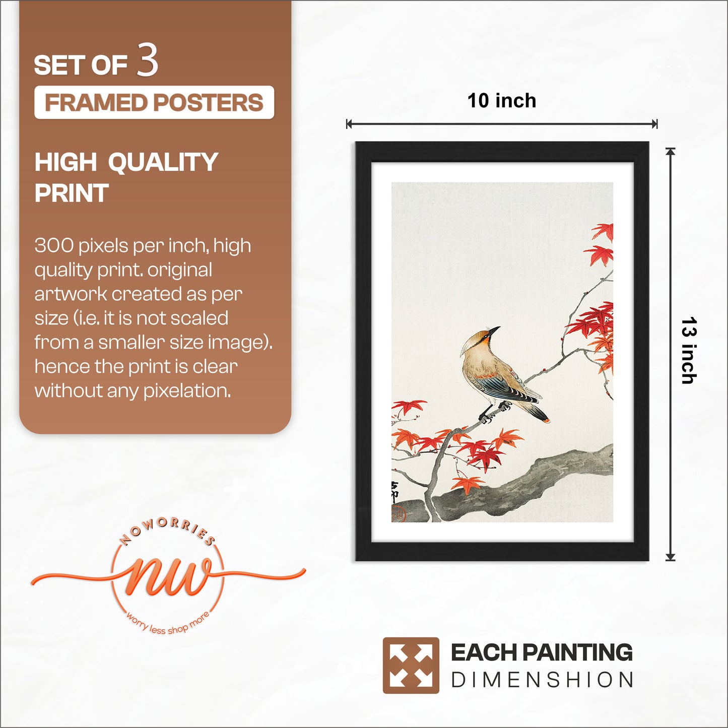 Japanese Bird & Crane Wall Art Collection