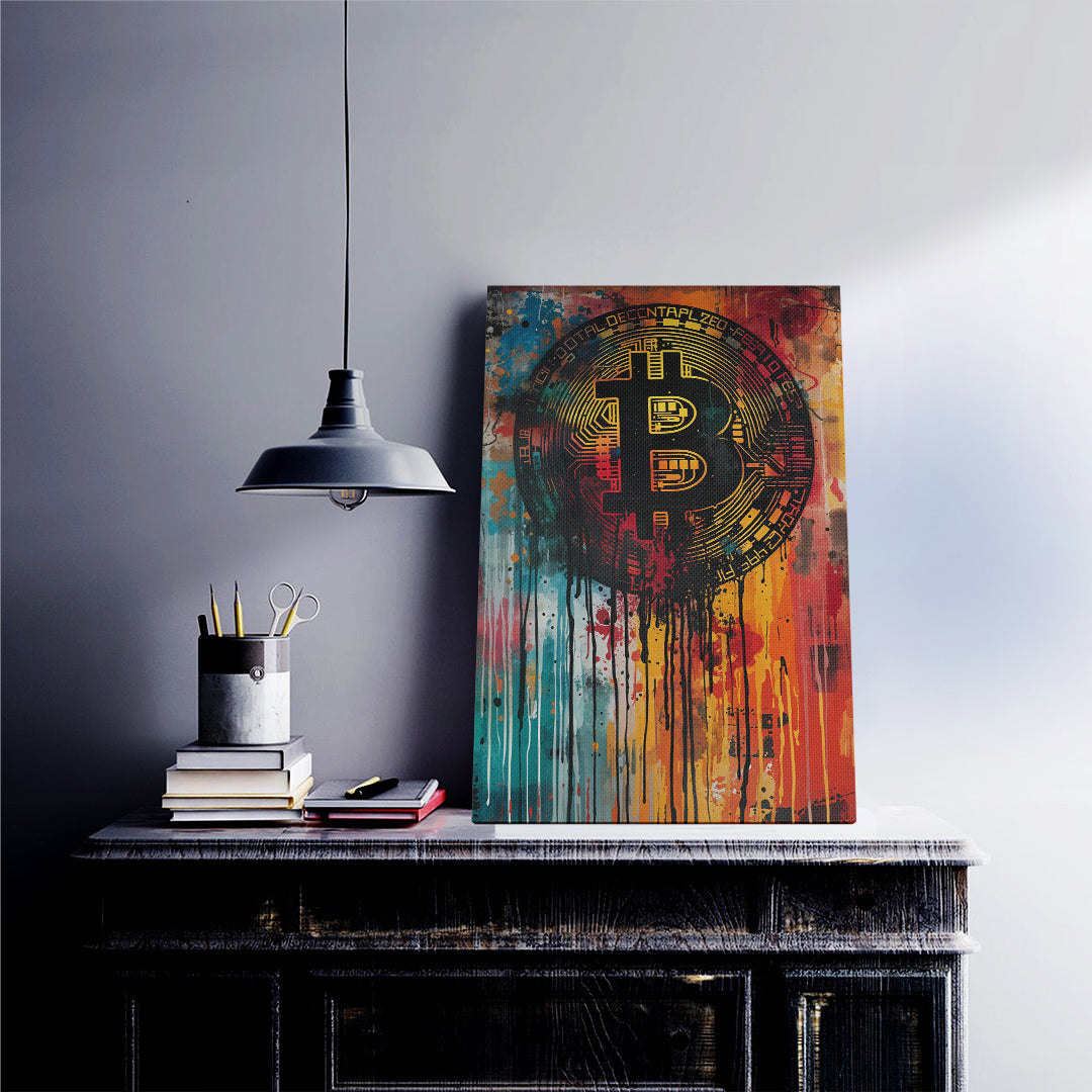 Bitcoin Splash Art Canvas