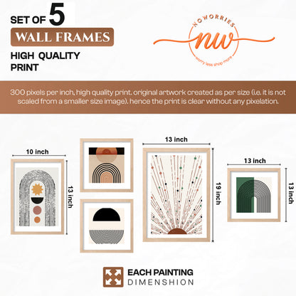 Modern Boho Wall Decor Set of 5