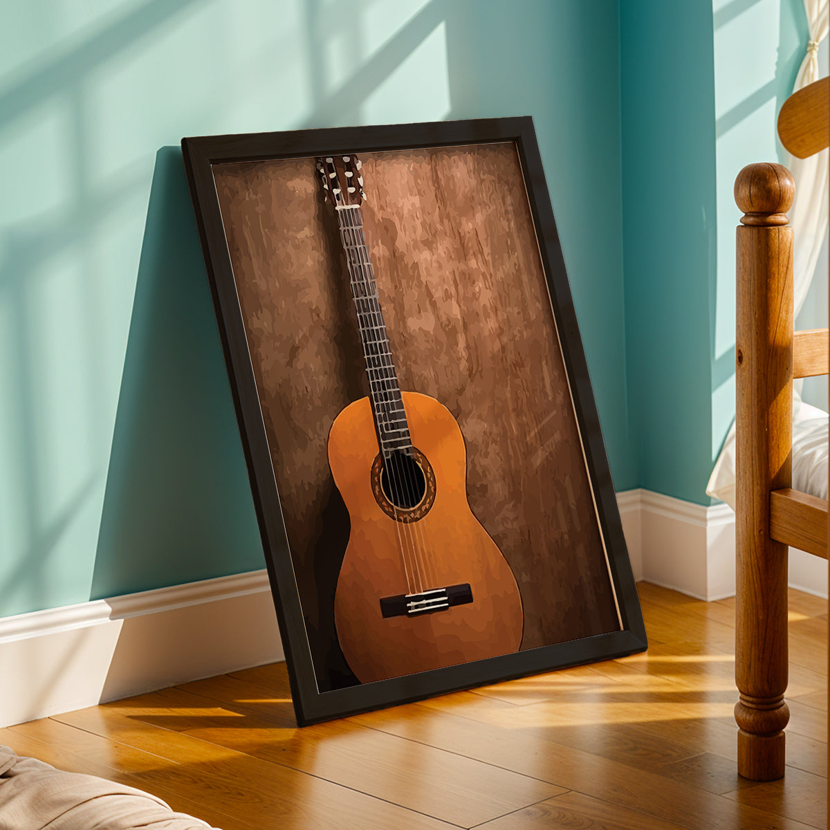 Classic Acoustic Guitar Framed Wall Art