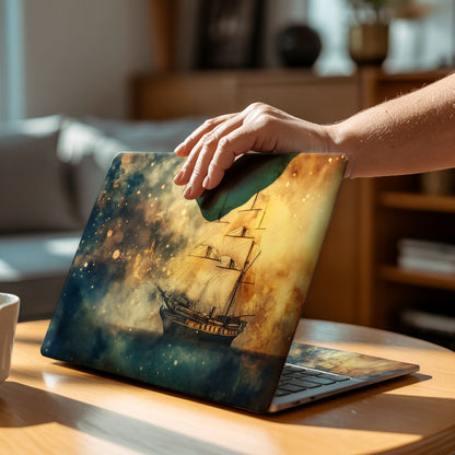 Cosmic Voyage Vintage Ship Laptop Skin