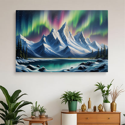 Northern Lights Peak Wall Canvas
